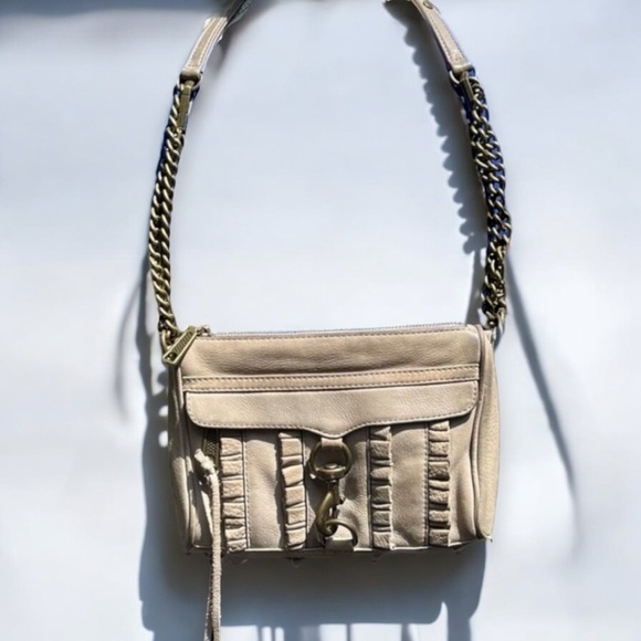 🌻Rebecca Minkoff M.A.C. (Morning After Crush) Ruffled Suede Crossbody - Picture 1 of 11
